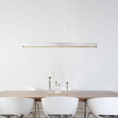 Globo LED hanging light Ethan, aluminium-coloured, metal, 150 cm, extendable