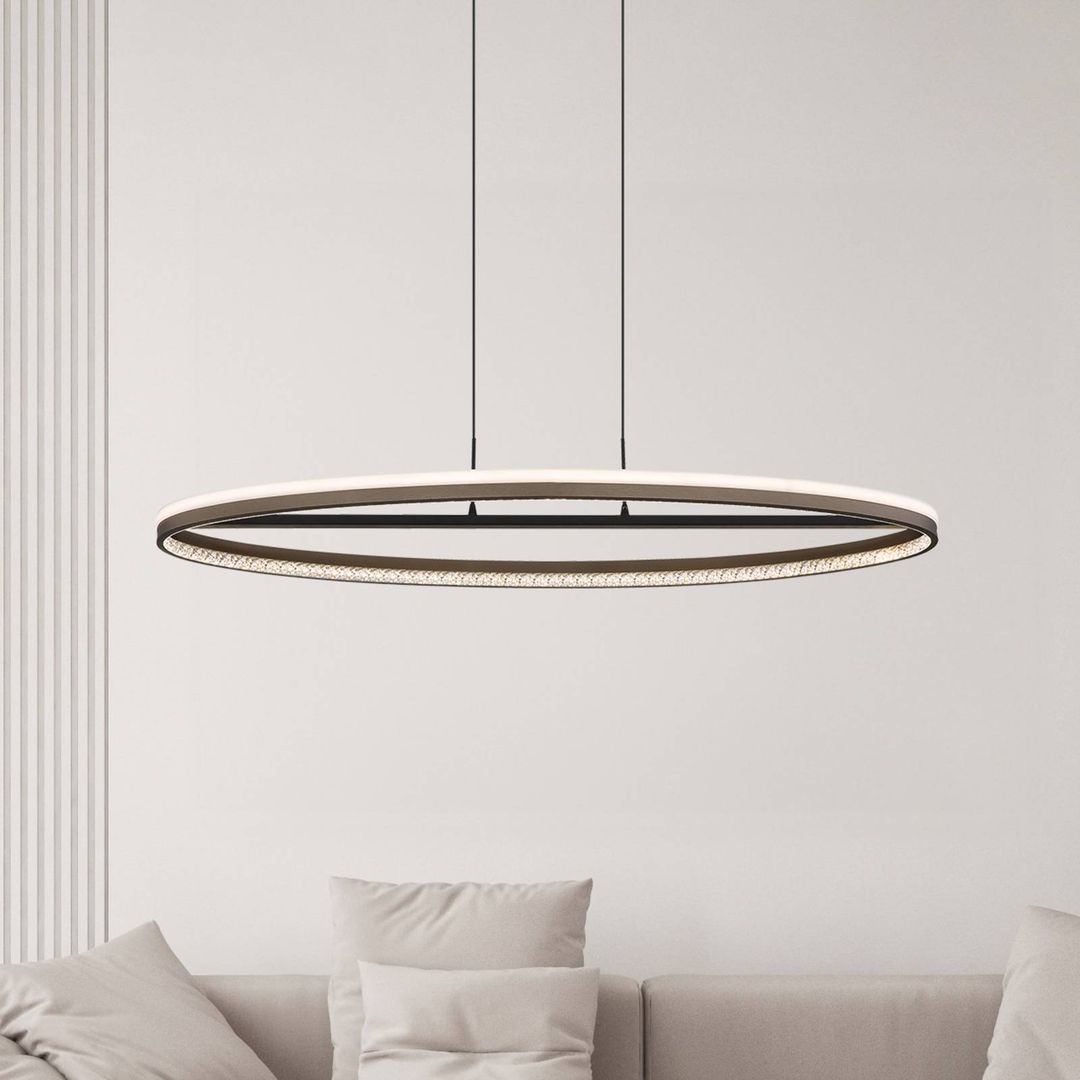 Globo Della LED hanging light, length 101 cm, dark grey, metal - Image 1