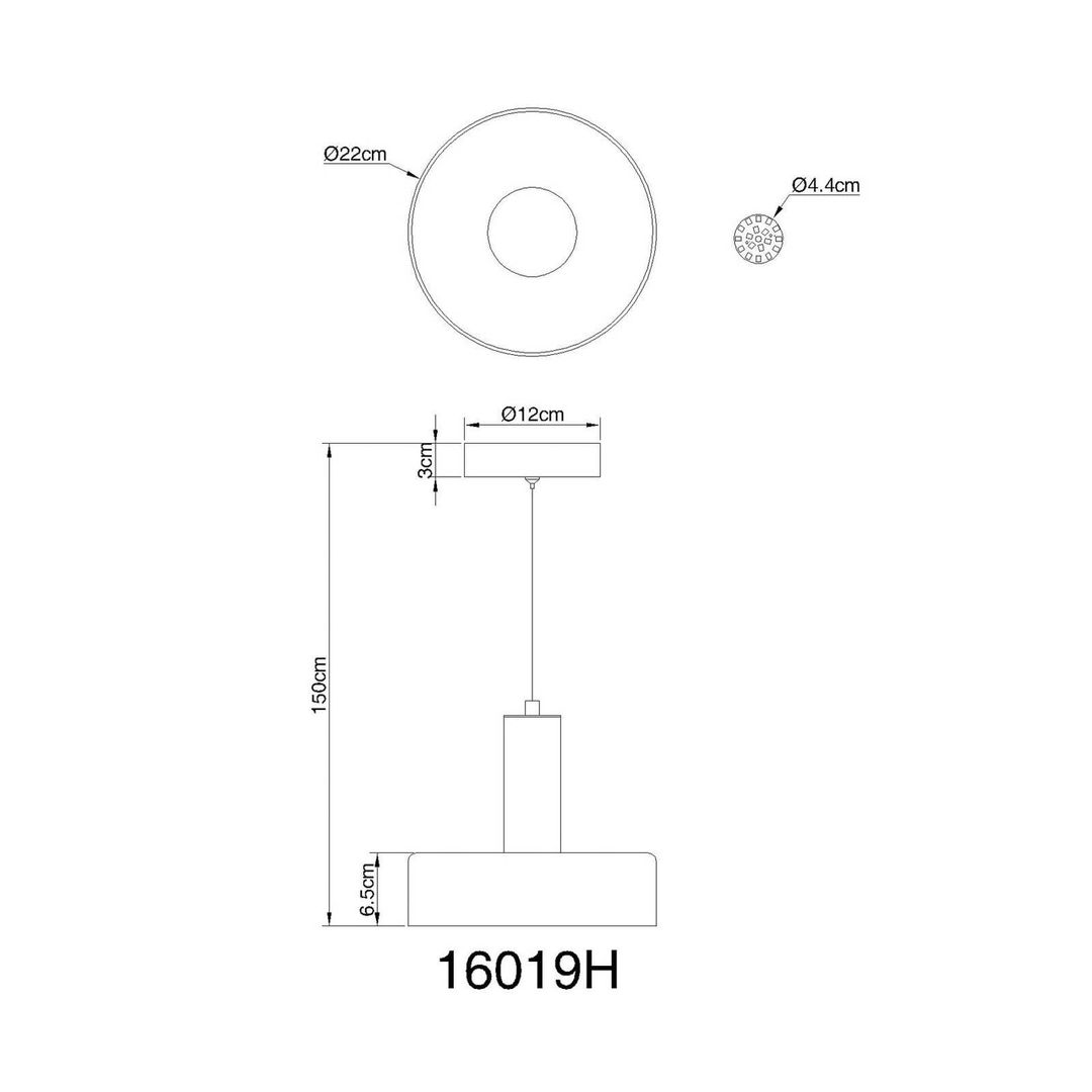 Globo LED hanging light Grant, Ø 22 cm, smoke grey, glass - Image 1