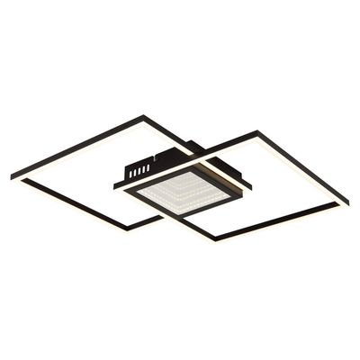 Globo Saunders LED ceiling lamp, length 43 cm, black, 3D effect - Thumbnail 2