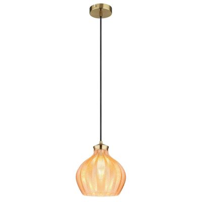 Globo Jessica hanging light, Ø 22 cm, amber-coloured glass - Thumbnail 2