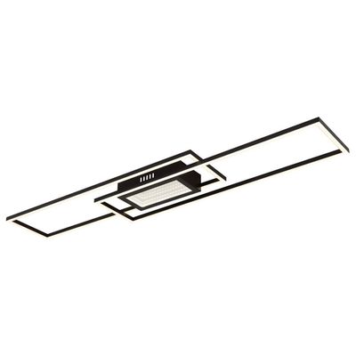 Globo Saunders LED ceiling lamp, length 96 cm, black, 3D effect - Thumbnail 2