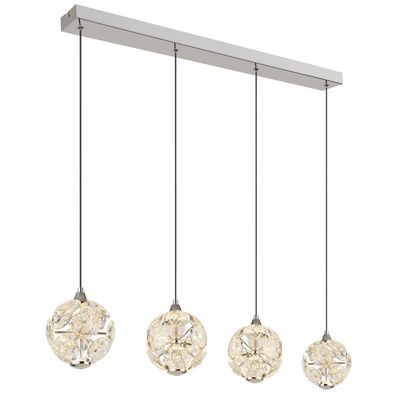 Globo Virina LED hanging light, length 93 cm, transparent, crystal - Thumbnail 2