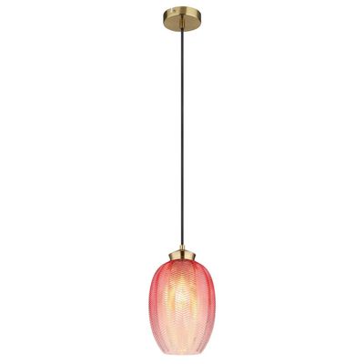 Globo Jessica hanging light, Ø 18 cm, red, glass - Thumbnail 2