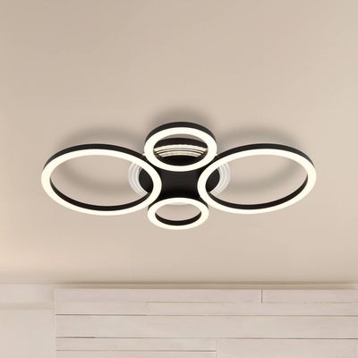 Globo Loretta LED ceiling light, black, metal, 53 cm, CCT