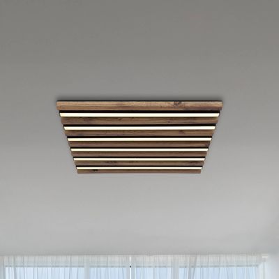 Globo Hayden LED ceiling lamp, length 45 cm, black/dark wood
