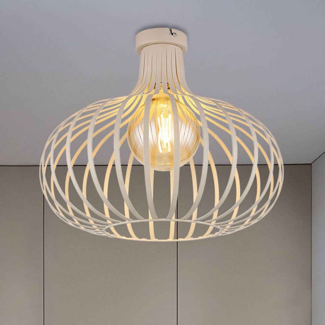 Globo Mateo ceiling light, cream/sand-coloured, metal, Ø 40 cm - Image 1