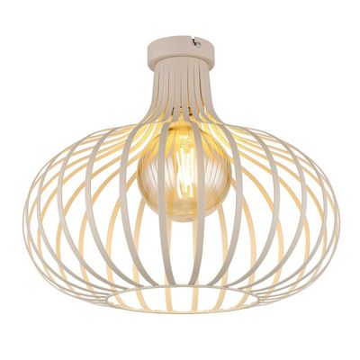 Globo Mateo ceiling light, cream/sand-coloured, metal, Ø 40 cm - Thumbnail 2