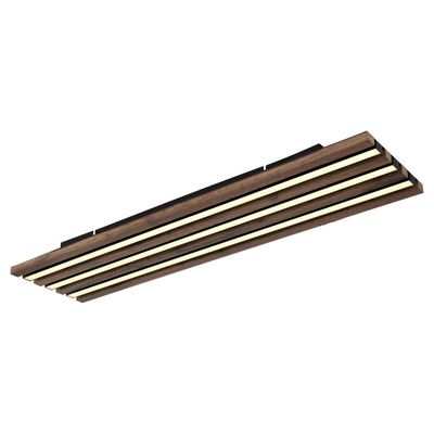 Globo Hayden LED ceiling lamp, length 80 cm, black/dark wood - Thumbnail 2