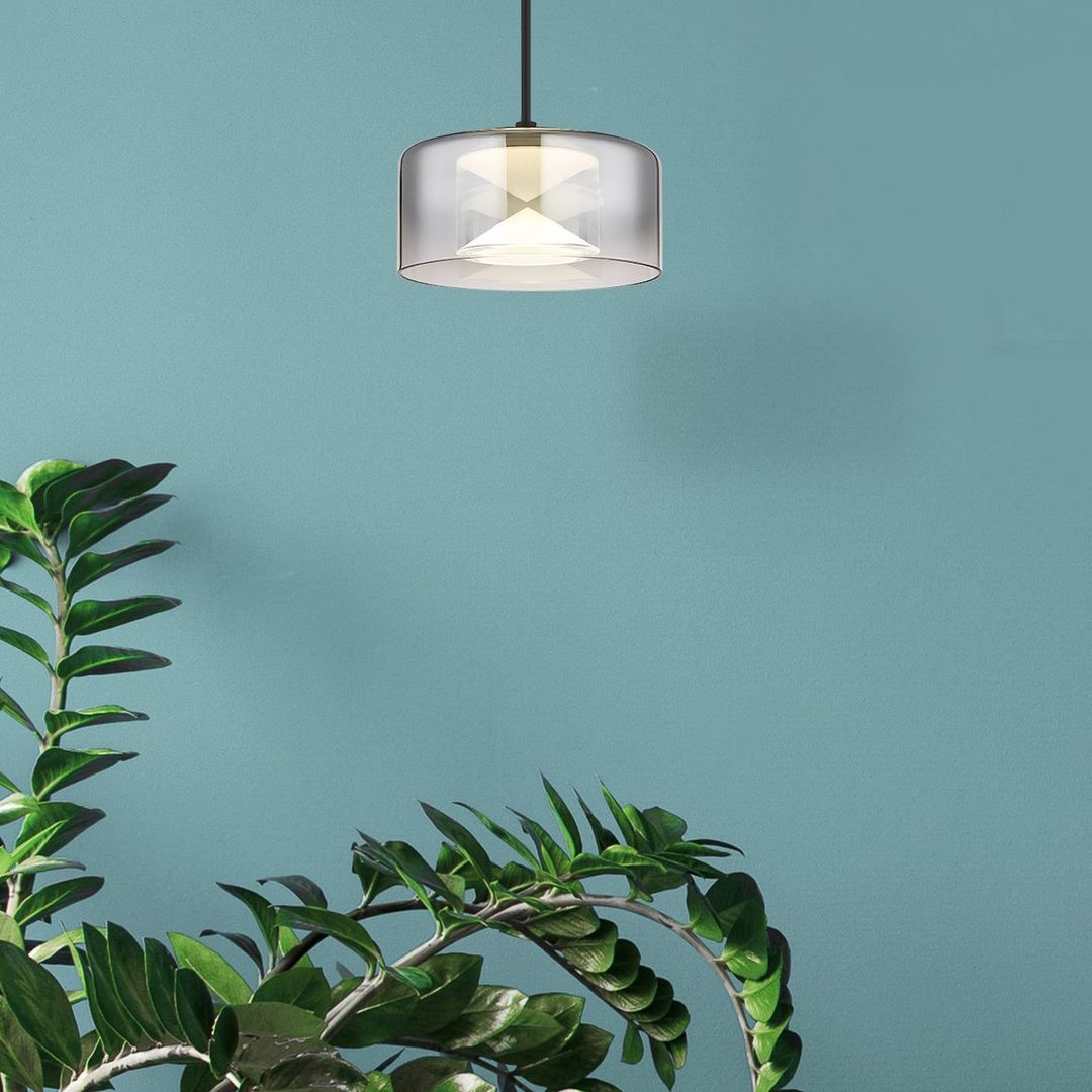 Globo LED pendant light Belinda, Ø 15 cm, smoke grey, glass - Image 1
