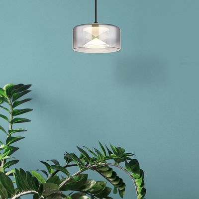 Globo LED pendant light Belinda, Ø 15 cm, smoke grey, glass