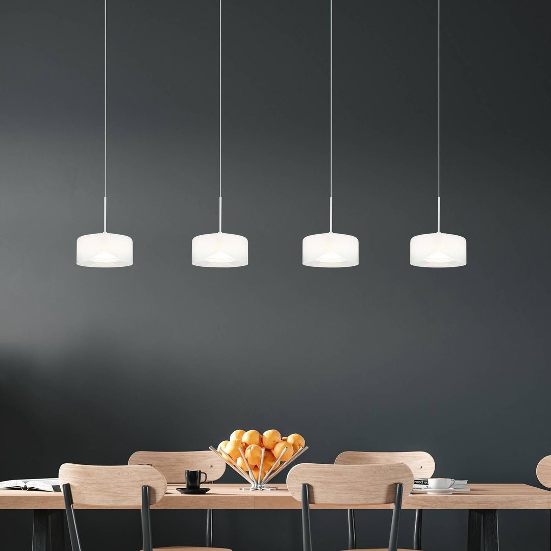 Globo Belinda LED pendant light, length 105 cm, white, 4-bulb, glass - Image 1