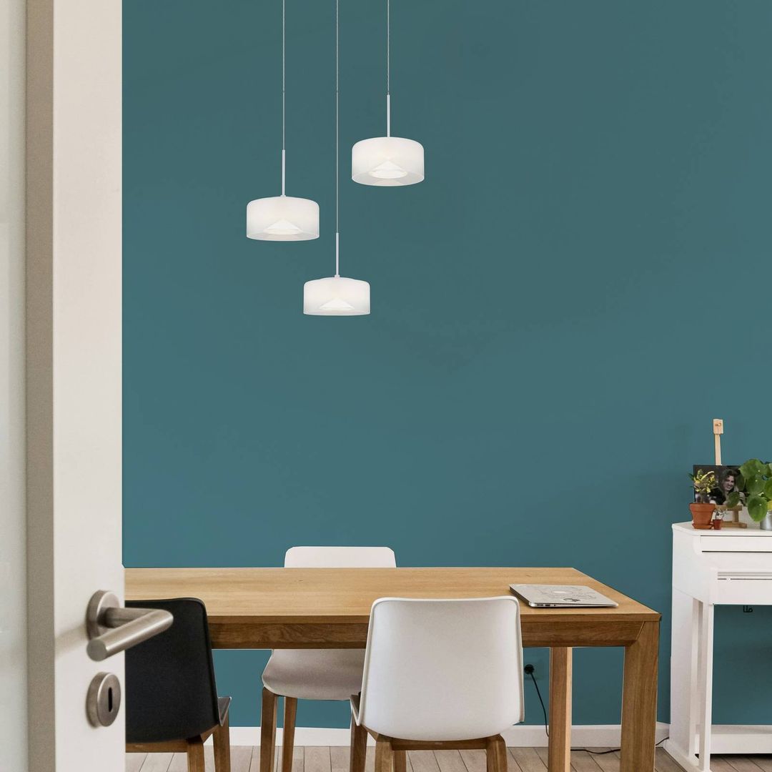 Globo LED pendant light Belinda, Ø 40 cm, white, 3-bulb, glass - Image 1