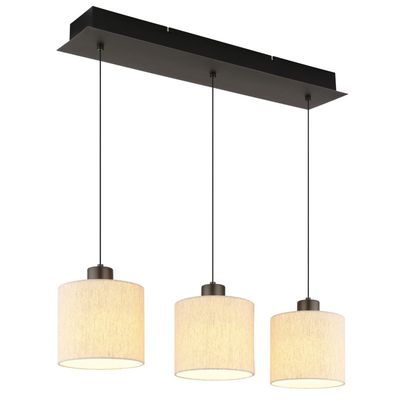 Globo Thea LED hanging light, length 74 cm, 3-bulb, cream/matt black - Thumbnail 2
