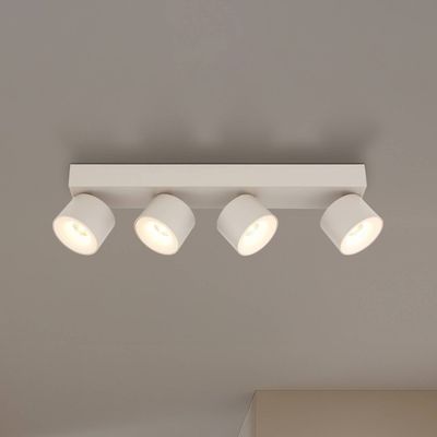 Globo Rae LED ceiling spotlight, sand-coloured, metal, 4-bulb, 46 cm