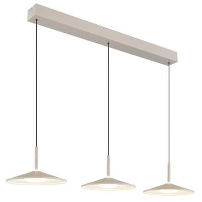 Globo Lampone LED pendant light, sand-coloured, length 95 cm, metal, 3-bulb - Thumbnail 2