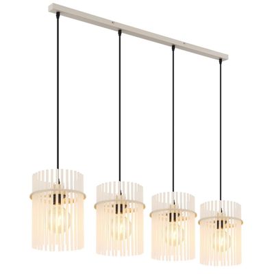 Globo Gorley hanging light, white/sand, 4-bulb, 110 cm, glass, E27 - Thumbnail 2