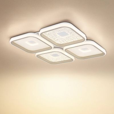 Globo Mosaiko LED ceiling lamp, length 54 cm, white/sand metal