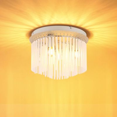 Globo Gorley ceiling light, white/sand, glass, Ø 32 cm, 5-bulb, E14