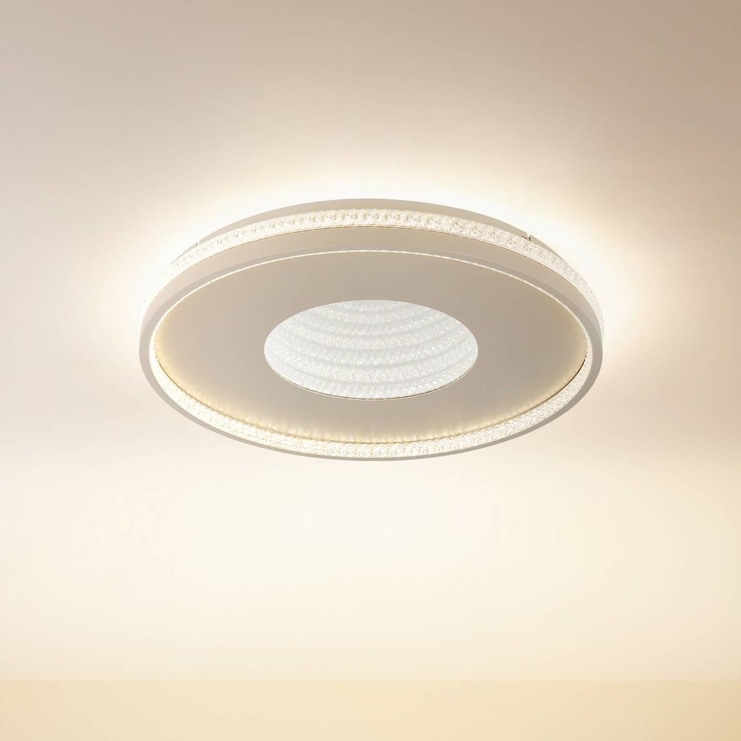Globo Shirley LED ceiling light, sand-coloured, Ø 51 cm, CCT, dimmable - Image 1