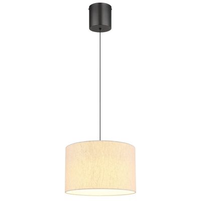 Globo Thea LED pendant light, cream/matt black, linen, Ø 35 cm - Thumbnail 2
