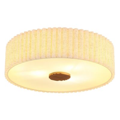 Globo Jannie ceiling lamp, natural, linen, 3-bulb, Ø 50 cm, E27 - Thumbnail 2
