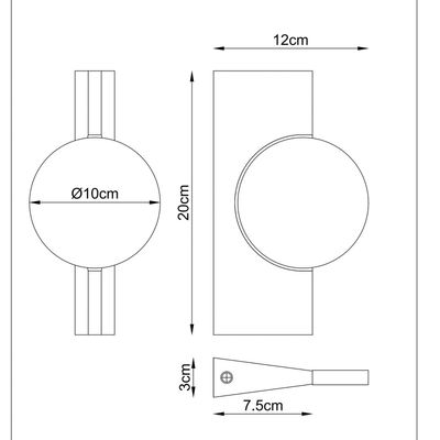 Globo Jasper LED wall lamp, height 20 cm, matt brass, metal