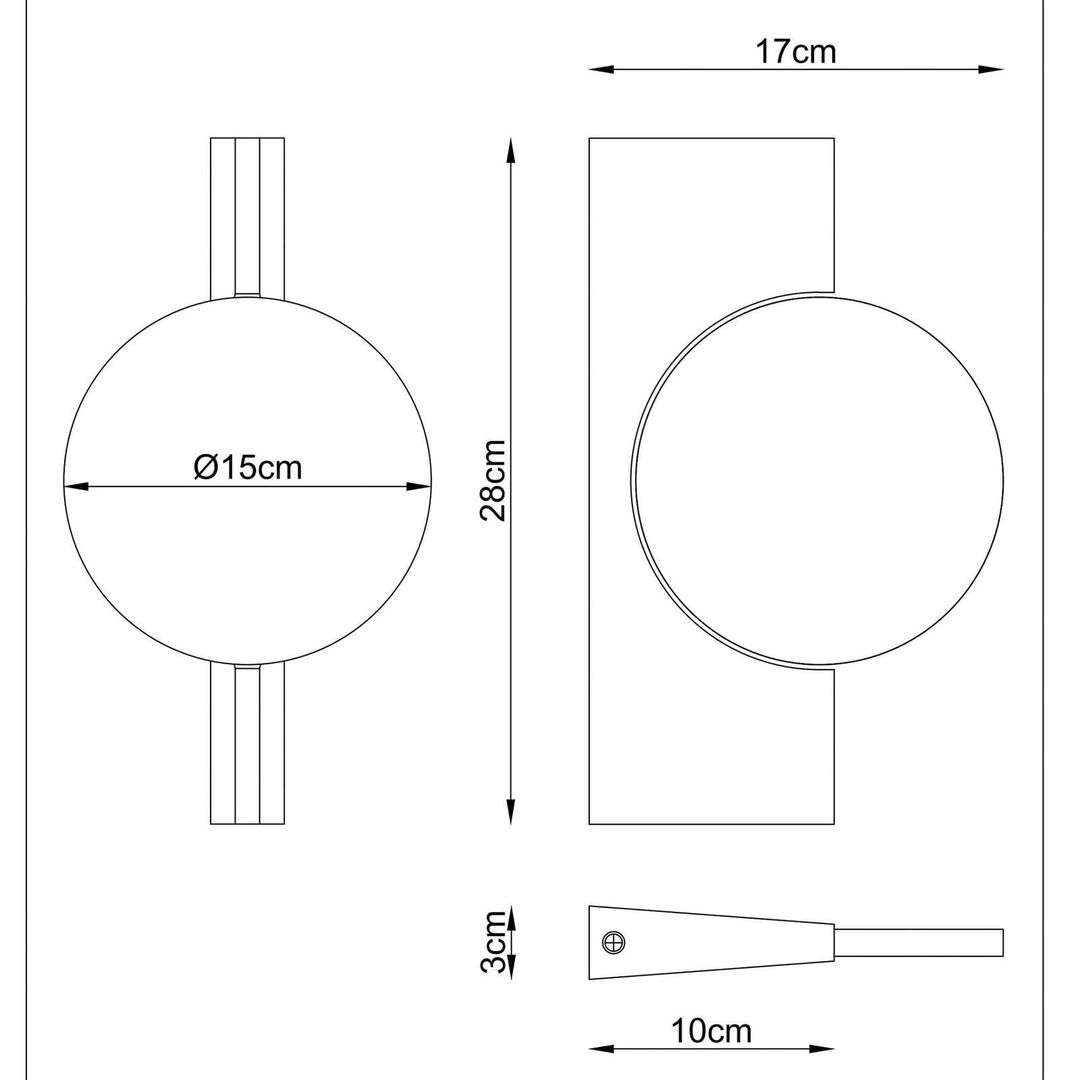 Globo Jasper LED wall lamp, height 28 cm, matt nickel, metal - Image 1