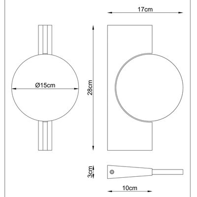 Globo Jasper LED wall lamp, height 28 cm, matt nickel, metal