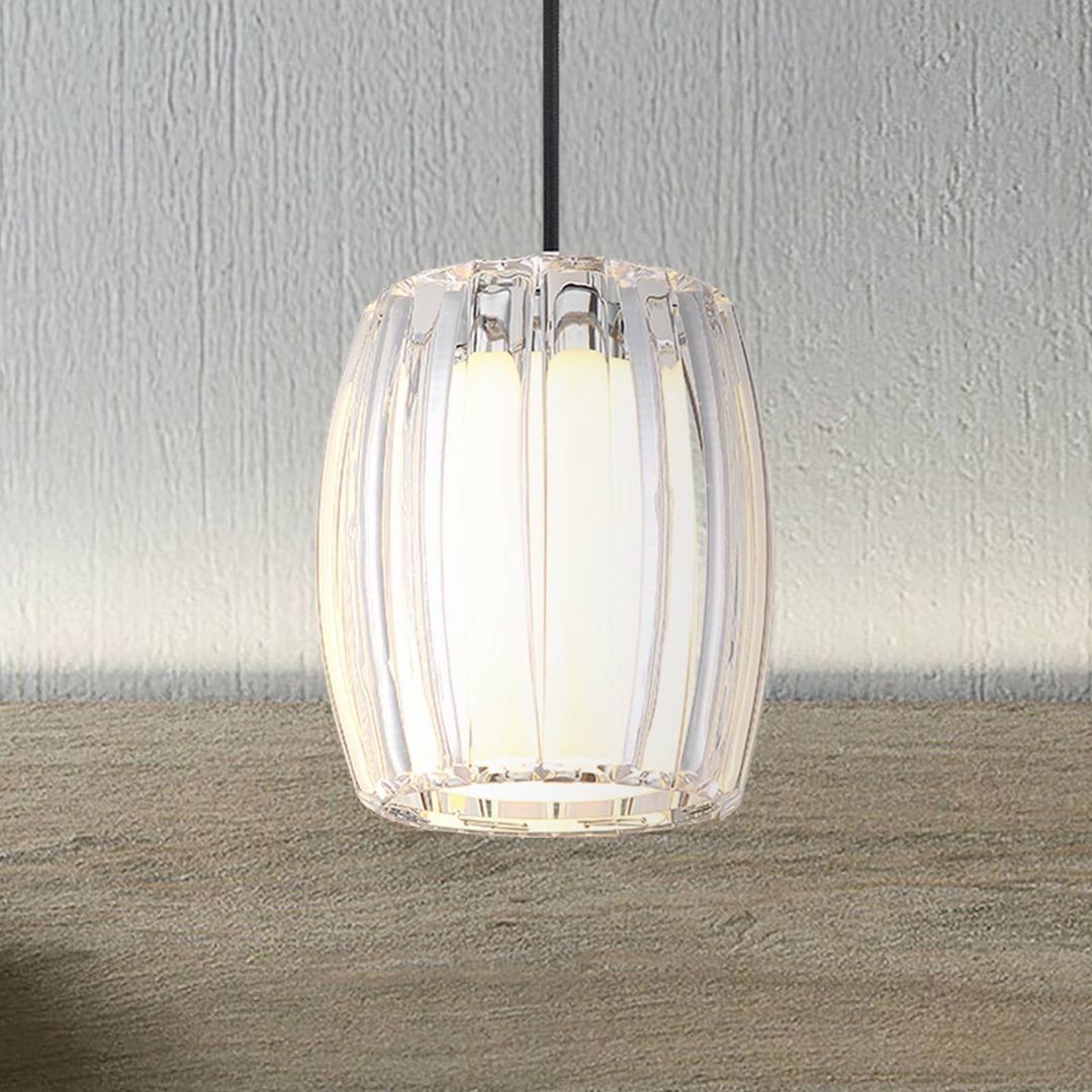 Globo Maribel pendant light, Ø 18 cm, chrome/clear, plastic - Image 1