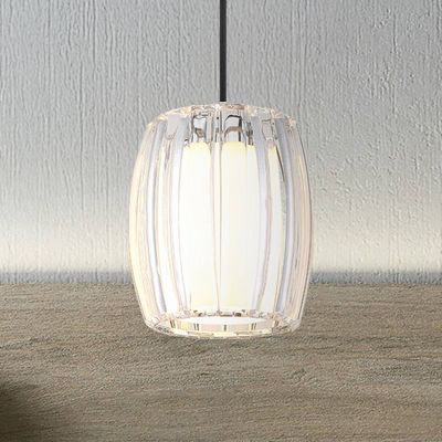 Globo Maribel pendant light, Ø 18 cm, chrome/clear, plastic