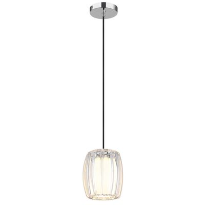 Globo Maribel pendant light, Ø 18 cm, chrome/clear, plastic - Thumbnail 2