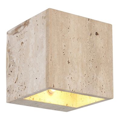 Globo Rojas LED wall lamp, beige, width 12 cm, stone - Thumbnail 2