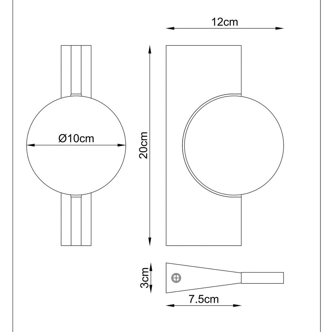 Globo Jasper LED wall lamp, height 20 cm, matt black, metal - Image 1