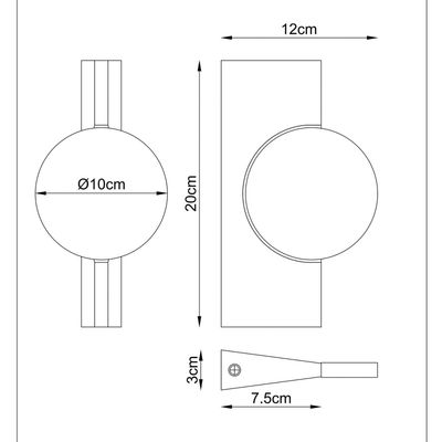 Globo Jasper LED wall lamp, height 20 cm, matt black, metal
