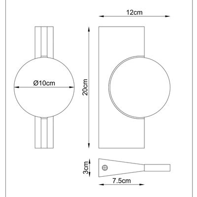 Globo Jasper LED wall lamp, height 20 cm, matt nickel, metal
