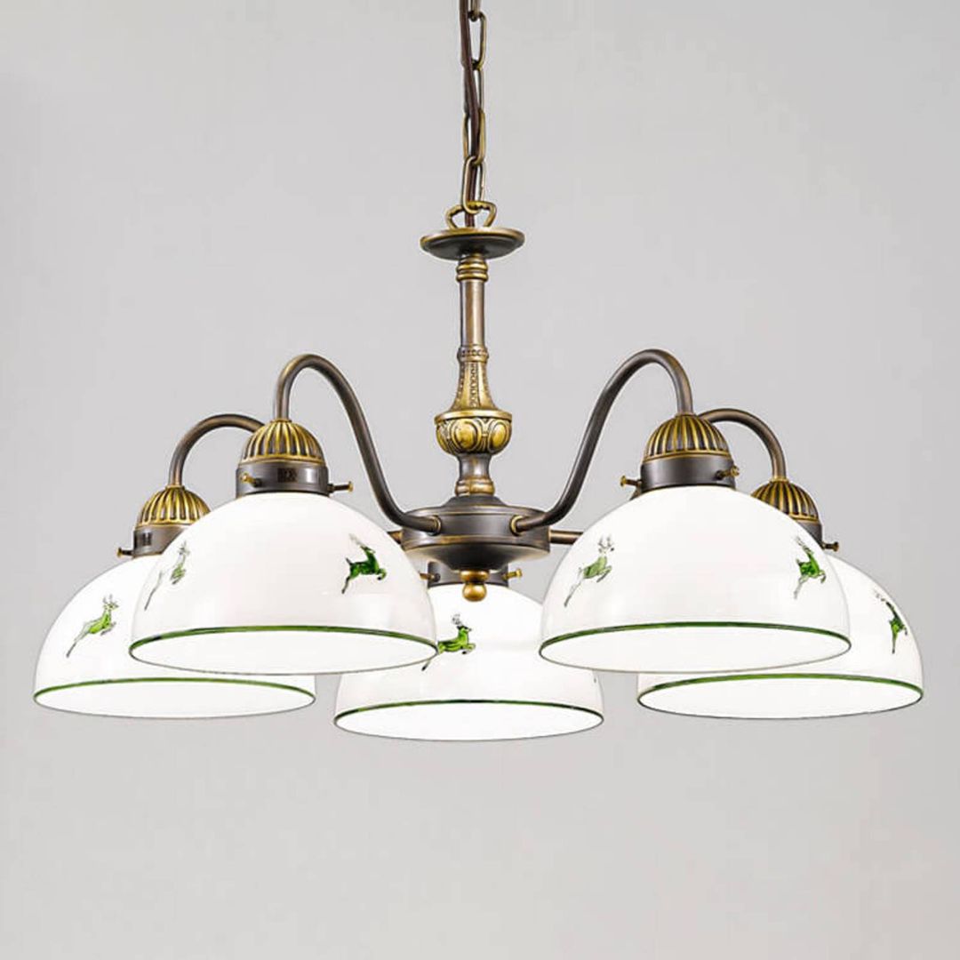 austrolux Nonna hanging light, white and green - Image 1