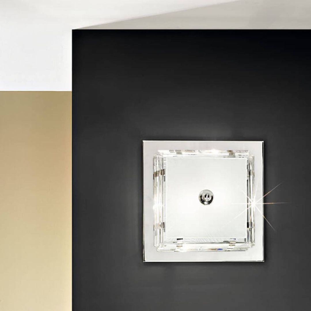Austrolux Ontario ceiling light, 39 cm, chrome-coloured, glass - Image 1