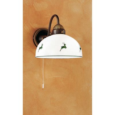 austrolux Rustic wall light Nonna, green with stags - Thumbnail 2