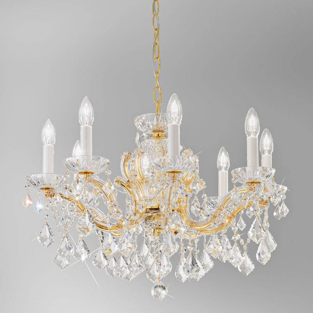KOLARZ Maria Louise chandelier, 24 ct gold 8-bulb - Image 1