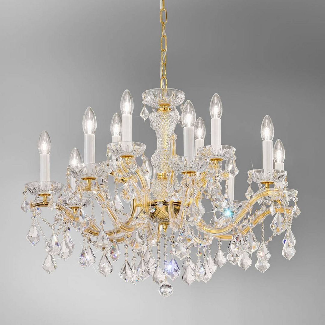 KOLARZ Maria Louise chandelier, 24 ct gold 12-bulb - Image 1