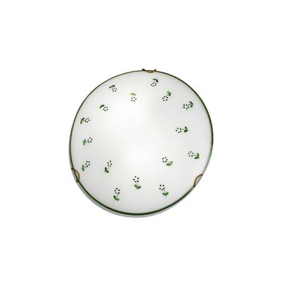 austrolux KOLARZ Nonna ceiling light, Ø 30 cm, green scattered flower, glass - Thumbnail 2