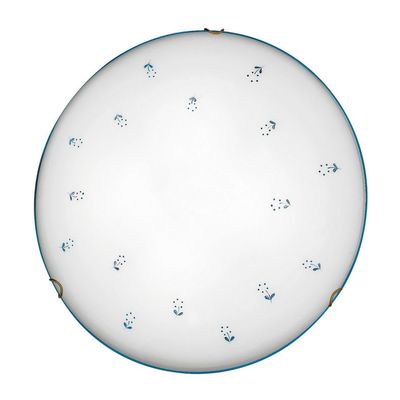 austrolux KOLARZ Nonna ceiling light, Ø 50 cm, blue scattered flower, glass - Thumbnail 2
