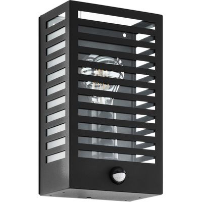 EGLO Alamonte 3 outdoor wall light, black, with sensor