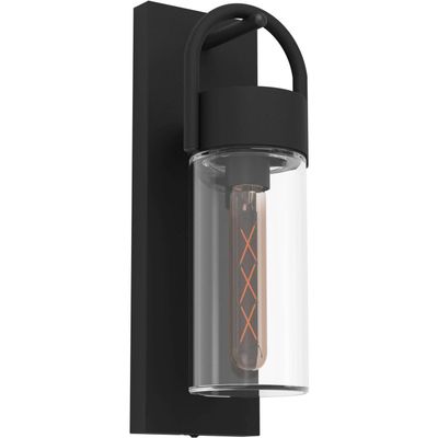 EGLO Carraro outdoor wall light, black/clear