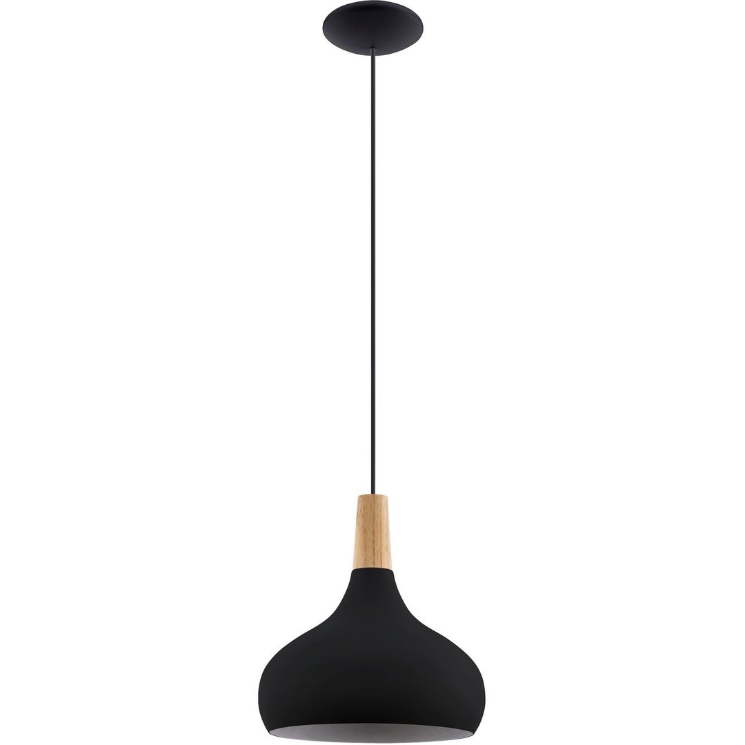 EGLO Sabinar pendant light, 1-bulb, black, Ø 28 cm - Image 1