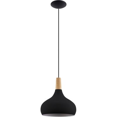 EGLO Sabinar pendant light, 1-bulb, black, Ø 28 cm