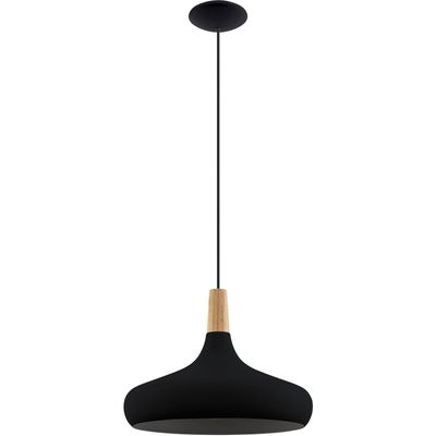 EGLO Sabinar pendant light, 1-bulb, black, Ø 40 cm