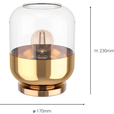 EGLO Maryvilla table lamp, gold/clear - Thumbnail 2