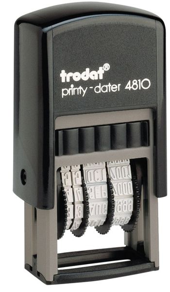 Trodat Printy 4810 Self Inking Budget Mini Date Stamp Black Ink - 7016